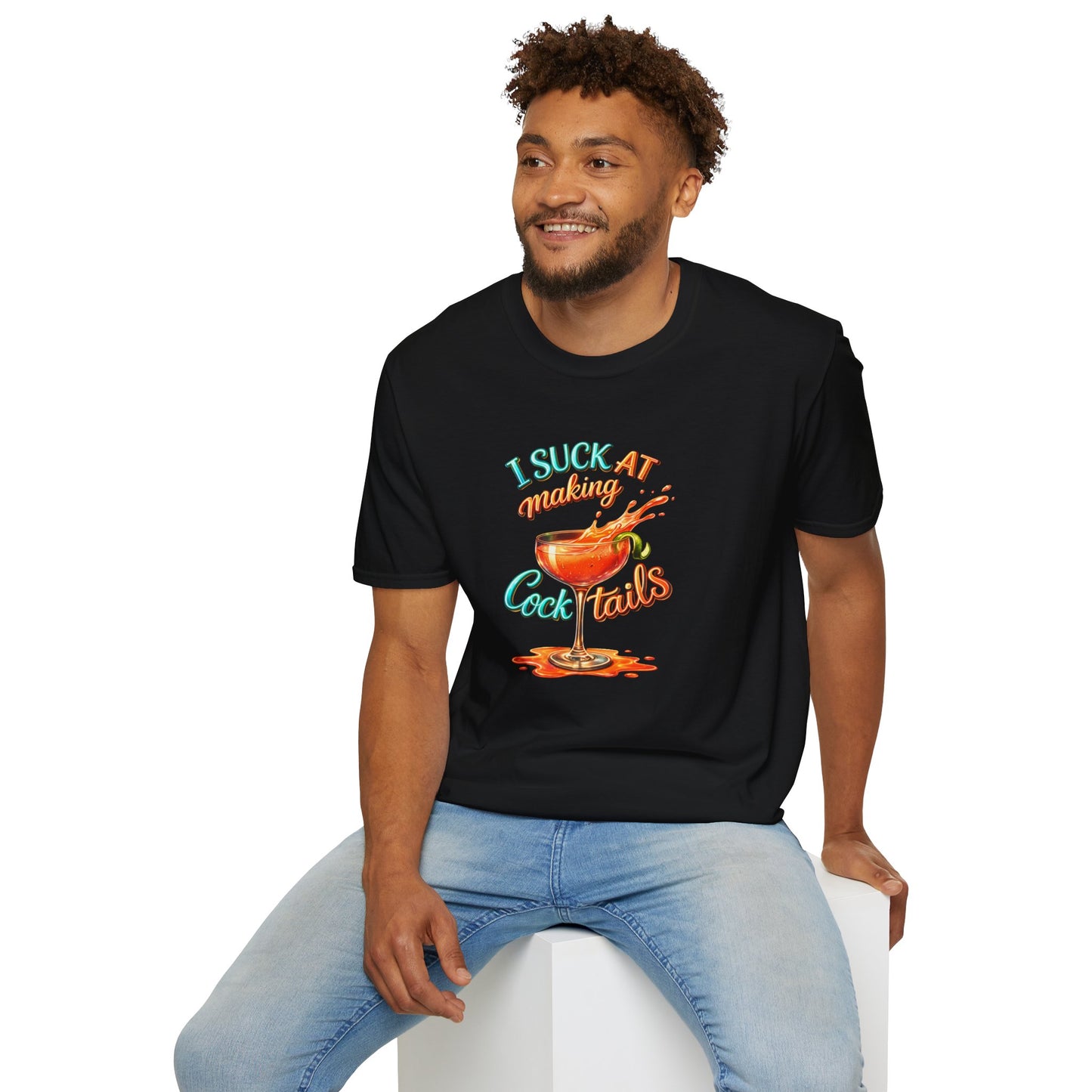🔥 I Suck at Making Cocktails – Graphic T-Shirt - (Vertical) 🍸