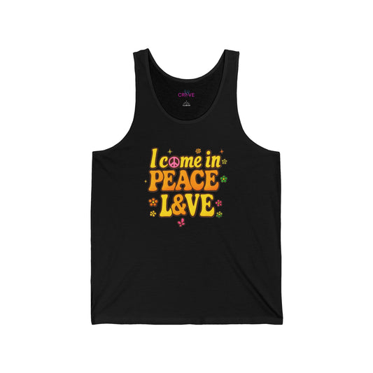 I Come in Peace and Love - Camiseta sin mangas - Camisa retro a juego con estilo, vibrante estilo años 70, camisa para parejas