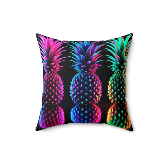 ⚡ Throw Pillow – Neon After Dark 🍍⚡