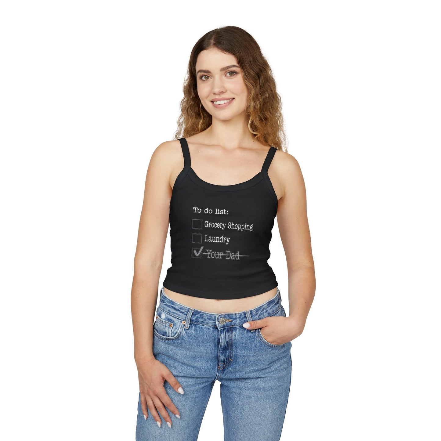 π₯ To-Do List Spaghetti Strap Crop Tank Top β Priorities Edition - Your Dad