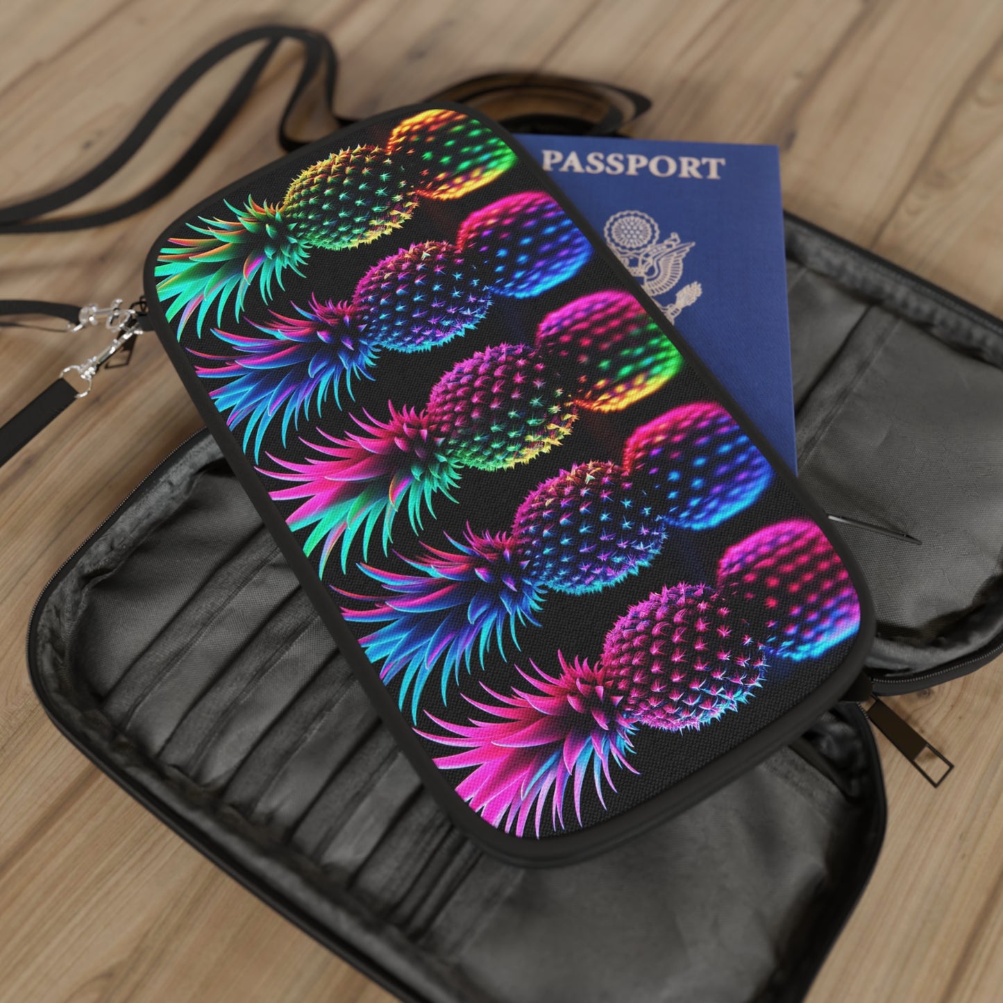 ⚡ Passport Wallet – Neon After Dark 🍍⚡