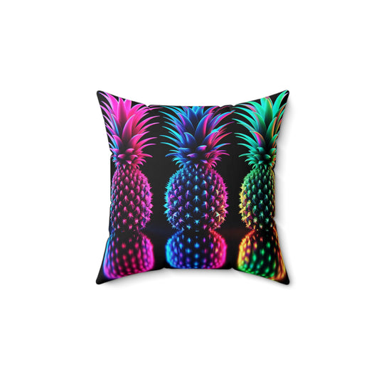 ⚡ Throw Pillow – Neon After Dark 🍍⚡