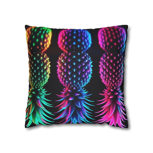 ⚡ Throw Pillow Case– Neon After Dark 🍍⚡
