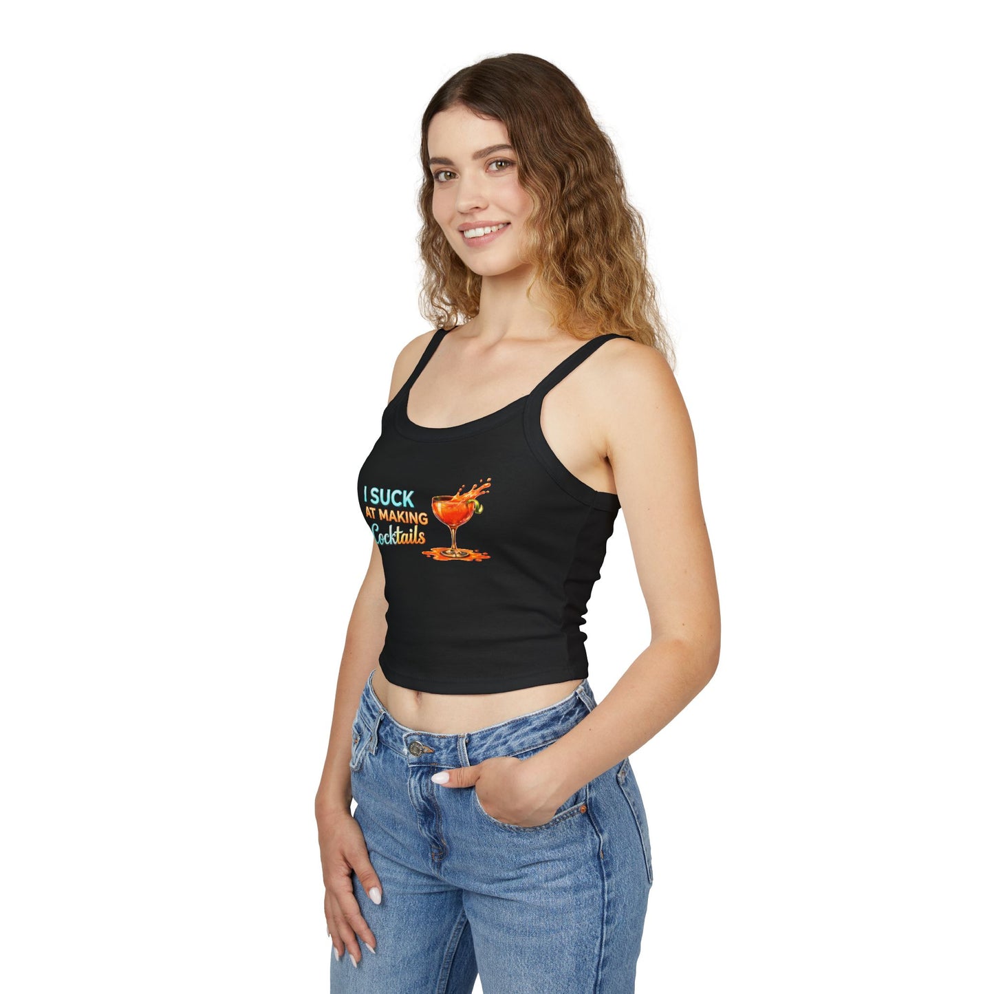 🔥 I Suck at Making Cocktails – Spaghetti Strap Crop (Horizontal) 🍸