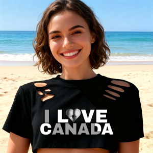 🖤 Slit shoulders - Short Crop Top – Beach Babe Edition