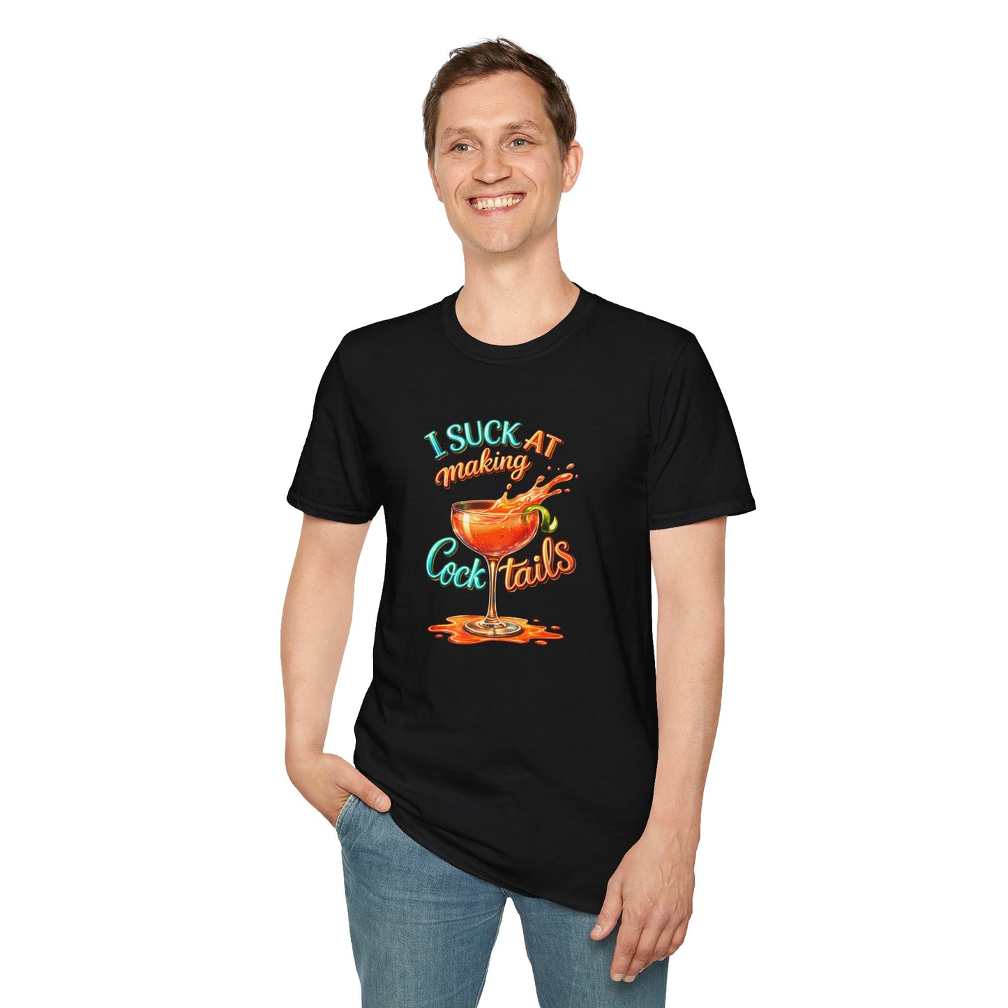🔥 I Suck at Making Cocktails – Graphic T-Shirt - (Vertical) 🍸