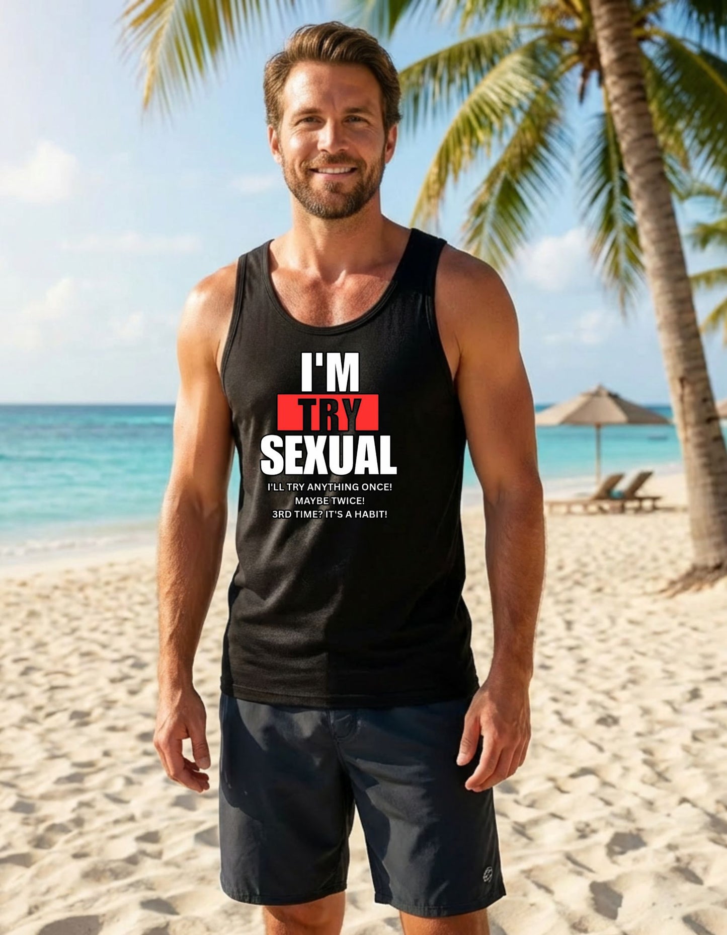 🔥 I’m Trysexual Tank Top – Party Approved