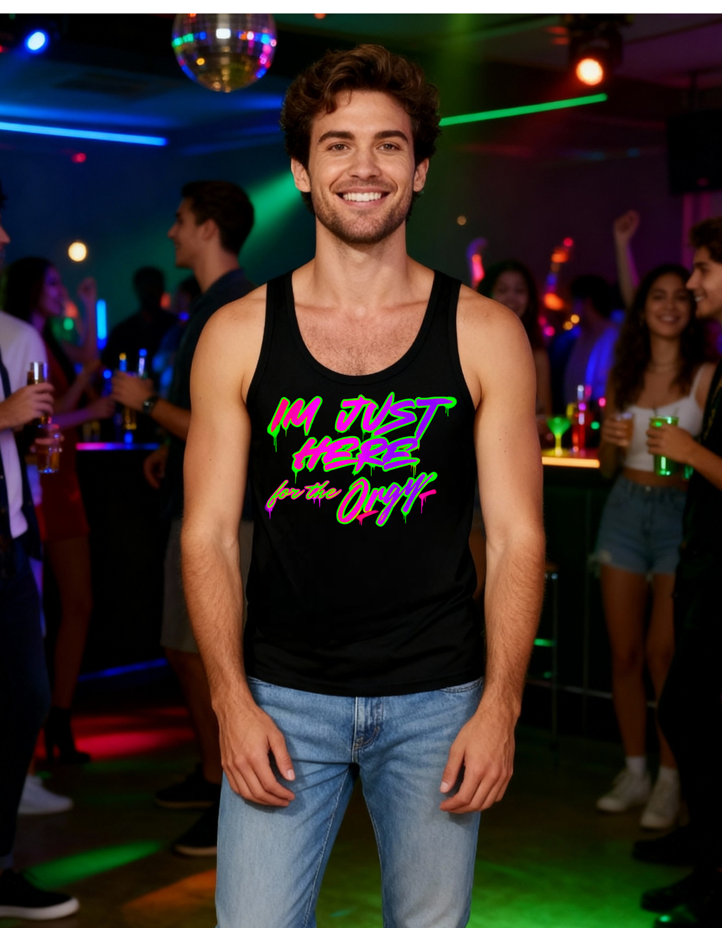 🔥 Just Here for the Orgy 😈 – Unisex Tank Top
