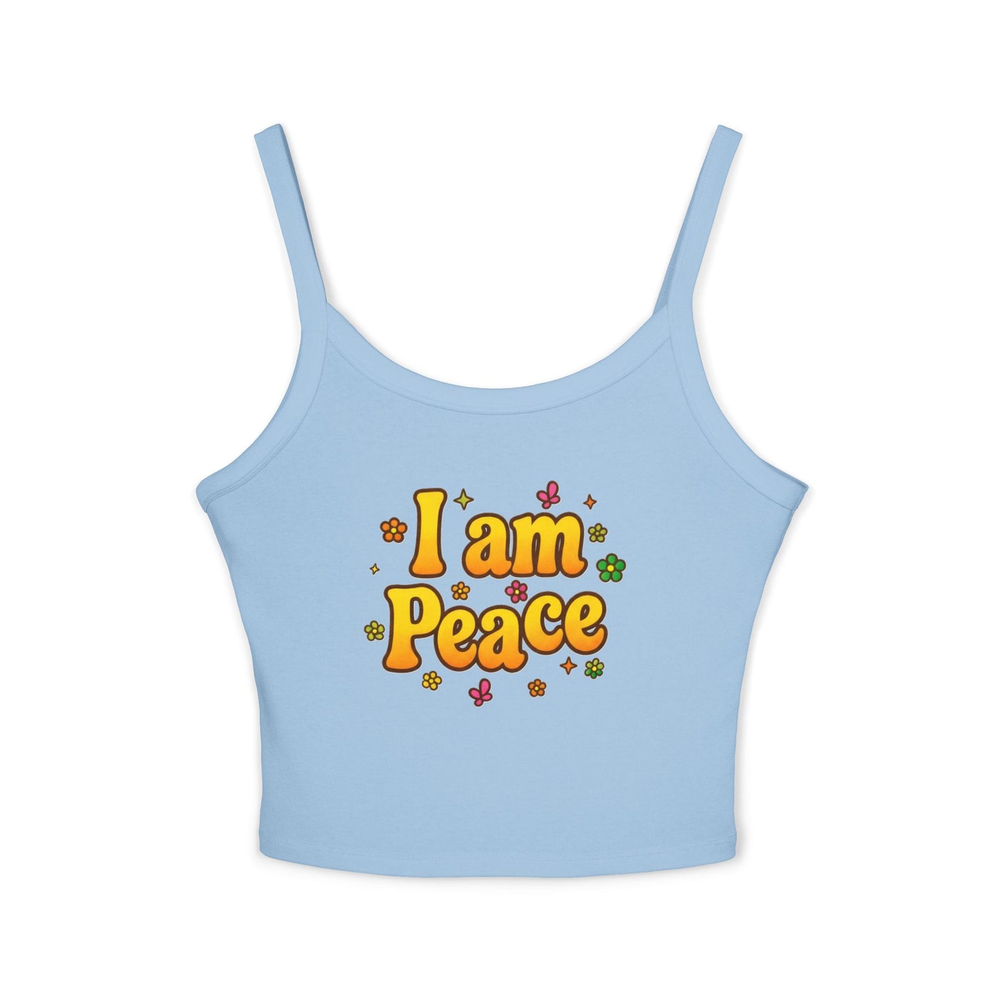 🔥 I'm Peace -Spaghetti Strap Tank top- Groovy Matching Retro Shirt, bright 70's vibe, Couple shirt