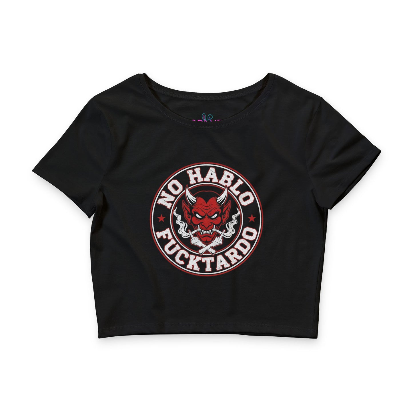 🔥 No Hablo Fucktardo – Devil Mode 😈  Women’s Crop Top
