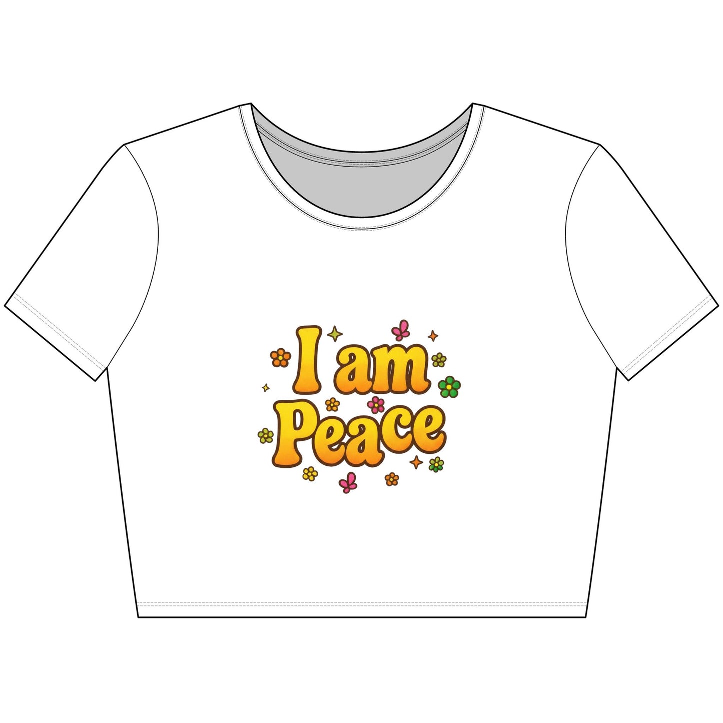 🔥 I'm Peace - Crop top- Groovy Matching Retro Shirt-, bright 70's vibe, Couple shirt