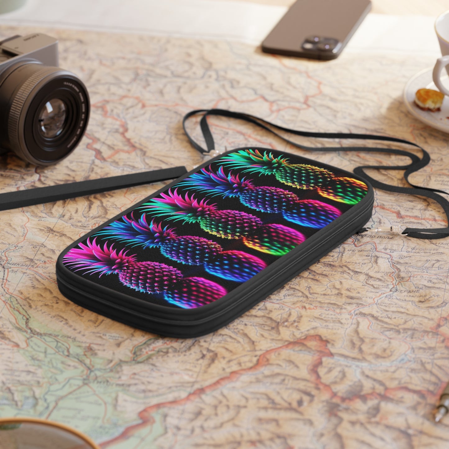 ⚡ Passport Wallet – Neon After Dark 🍍⚡
